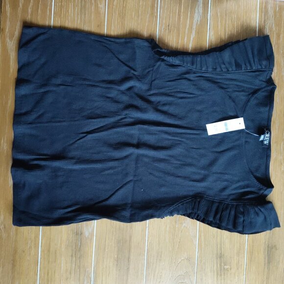 J Crew Black Women's Top Ruffle NWT - Picture 1 of 3
